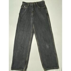 NNSNS Bigfoot Jeans 28x28 Black Baggy Skate Denim Embroidered Y2K